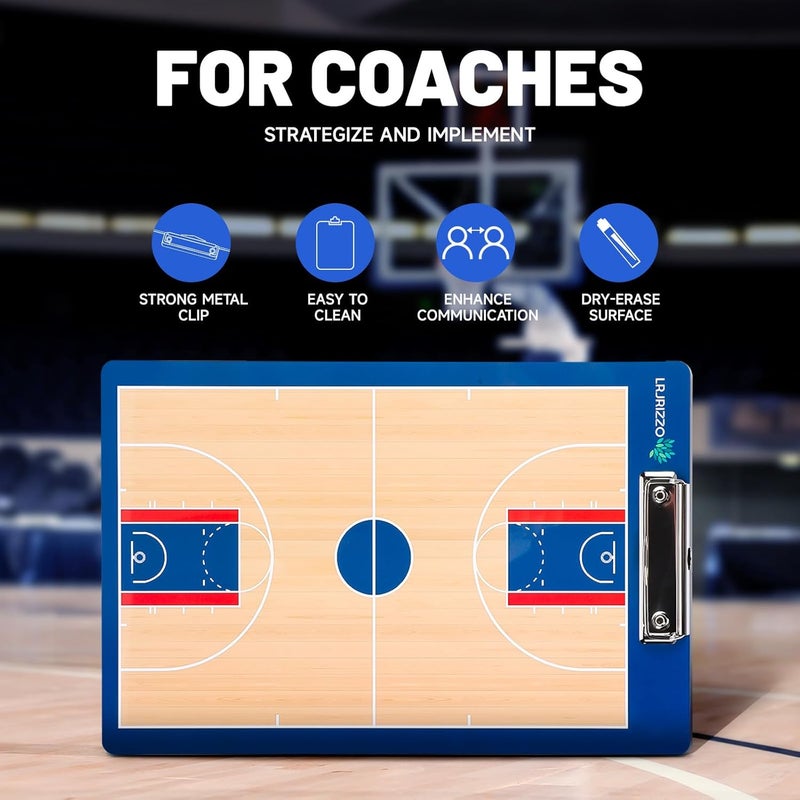 lrjrizzo Basketball Dry Erase Coaches Clipboard, Basketball Clipboard for Coaches Double-Sided Basketball White Board for Coaches Writable and Erasable Basketball Dry Erase Board for Coaches Gift - Image 3